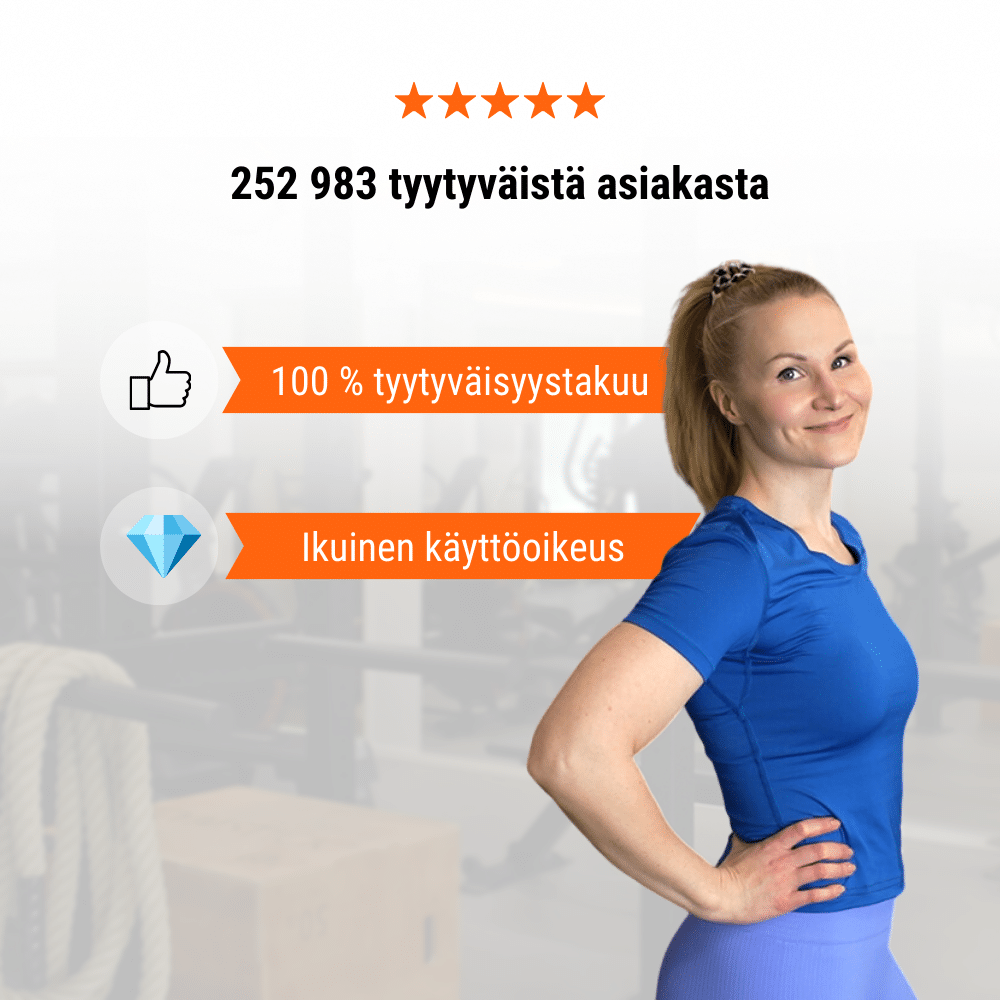 252 983 tyytyväistä asiakasta, 100 % tyytyväisyystakuu, Ikuinen käyttöoikeus